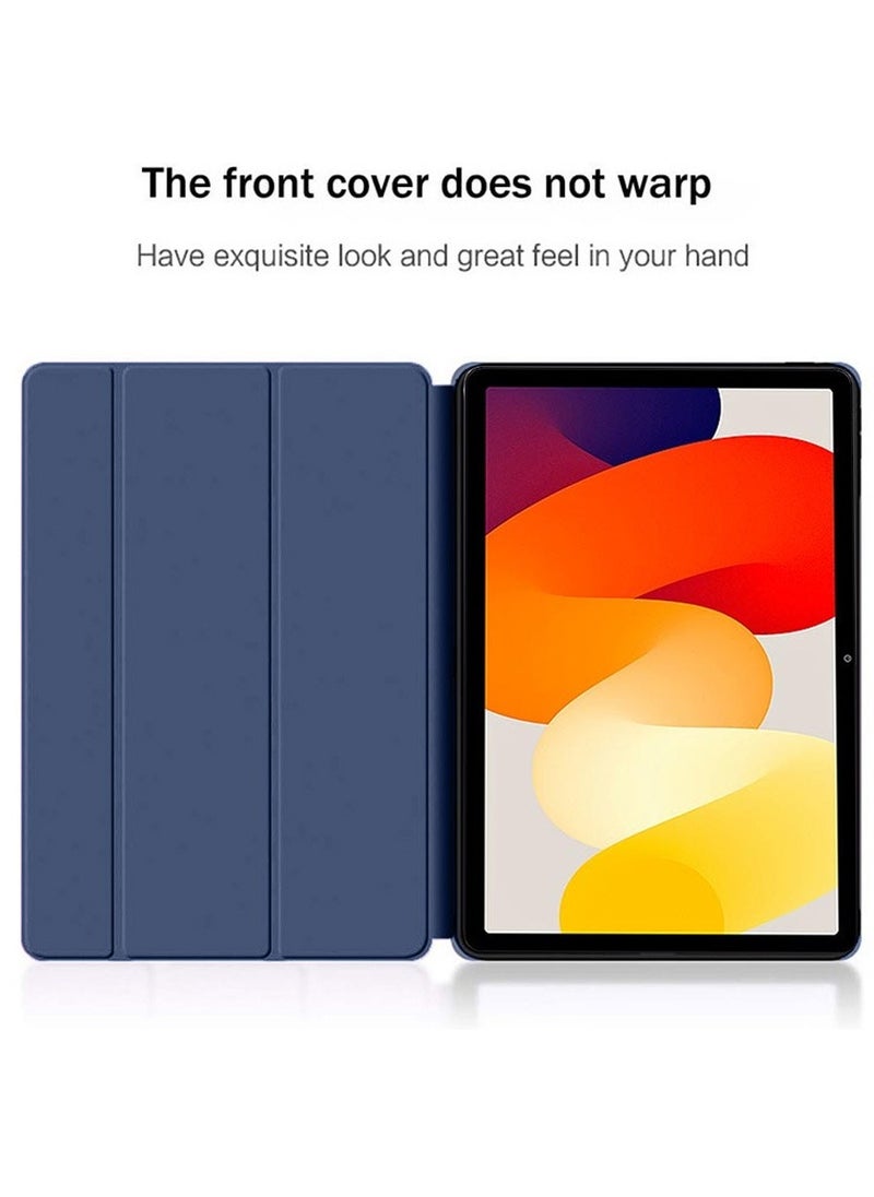 Techie - Smart Folio Flip Trifold Back Case with Auto Wake/Sleep Function Cover for Xiaomi Redmi Pad SE 11 Inch 2023 - Navy Blue - Image 1