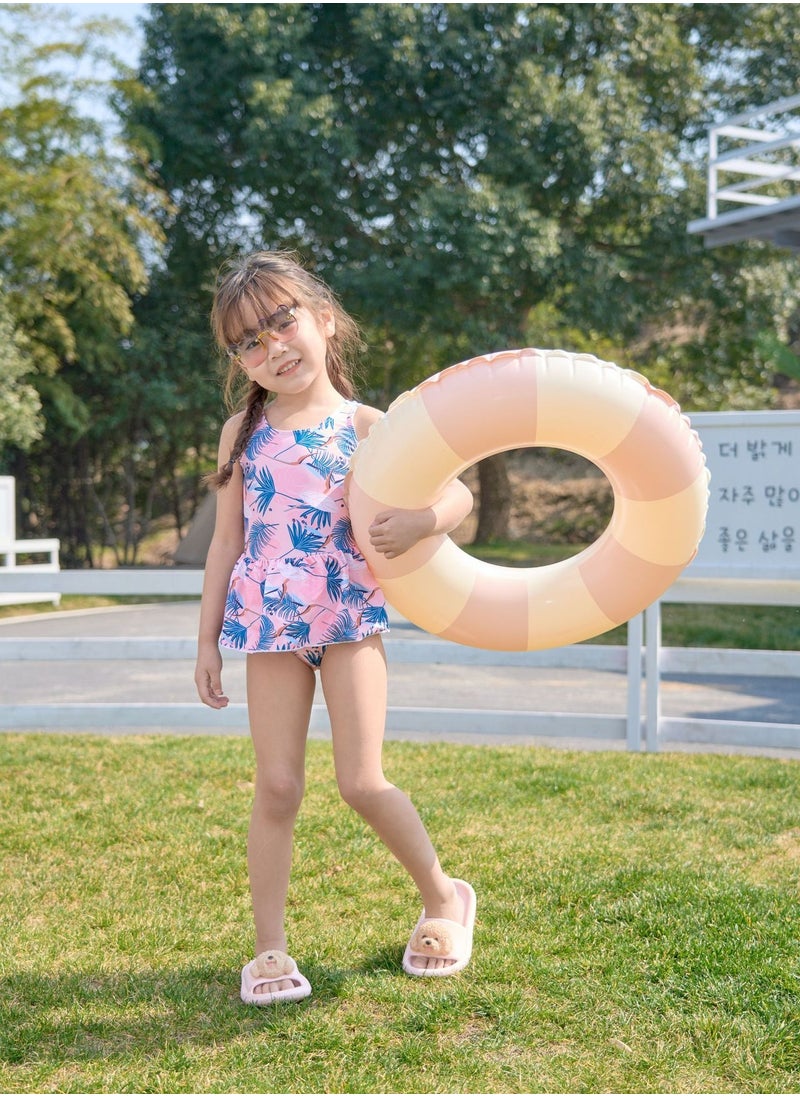 90Cm Stripe Printed Swimming Ring Inflatable Pool Float Floaties Air Sofa Floating Large Backrest Mesh Bottom Water Party Summer Beach  - Image 4