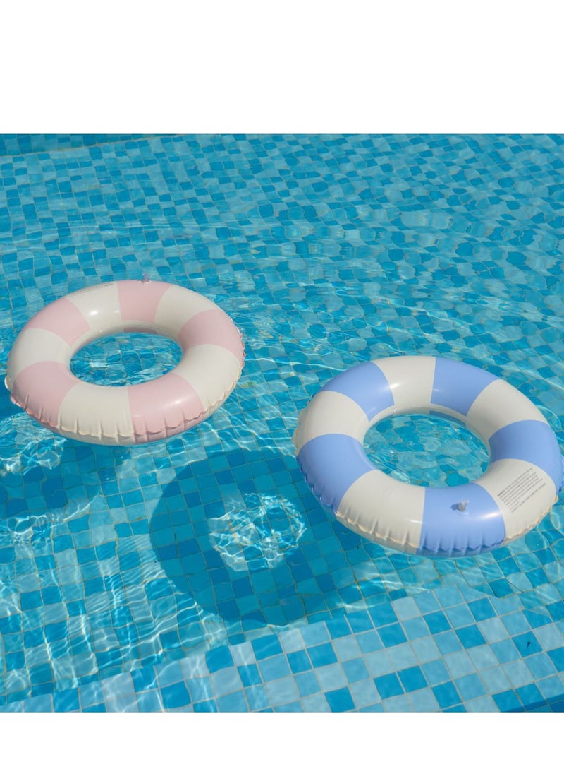90Cm Stripe Printed Swimming Ring Inflatable Pool Float Floaties Air Sofa Floating Large Backrest Mesh Bottom Water Party Summer Beach