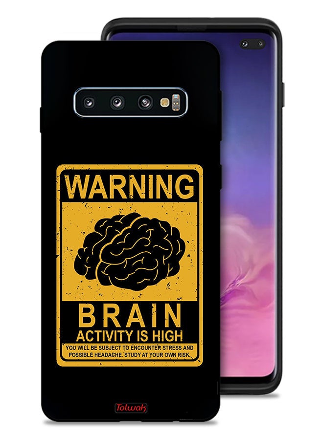 Tolwak Samsung Galaxy S10 Plus Protective Case Cover Warning Brain Activity Is High - Image 1