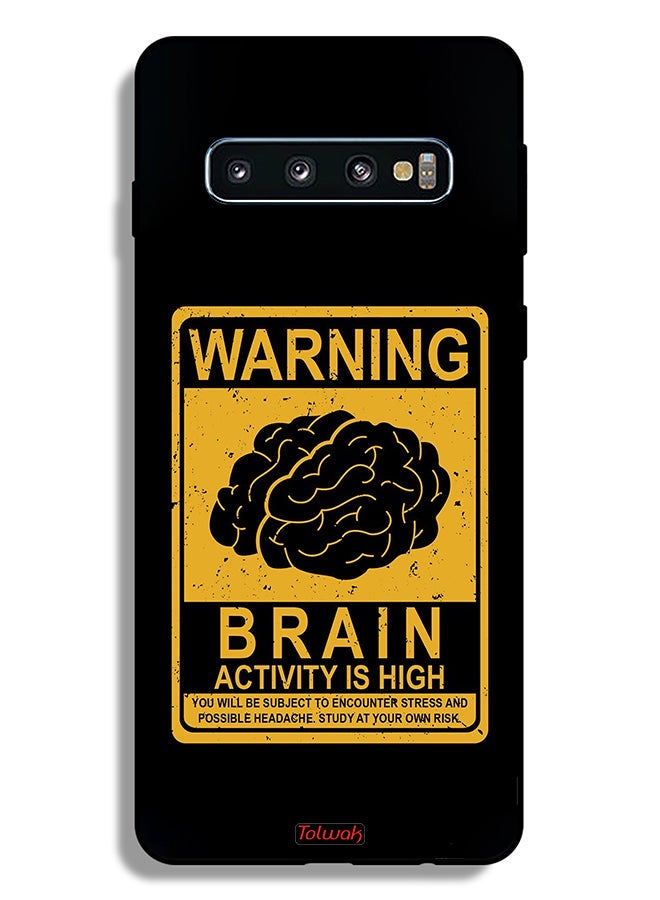 Tolwak Samsung Galaxy S10 Plus Protective Case Cover Warning Brain Activity Is High - Image 2