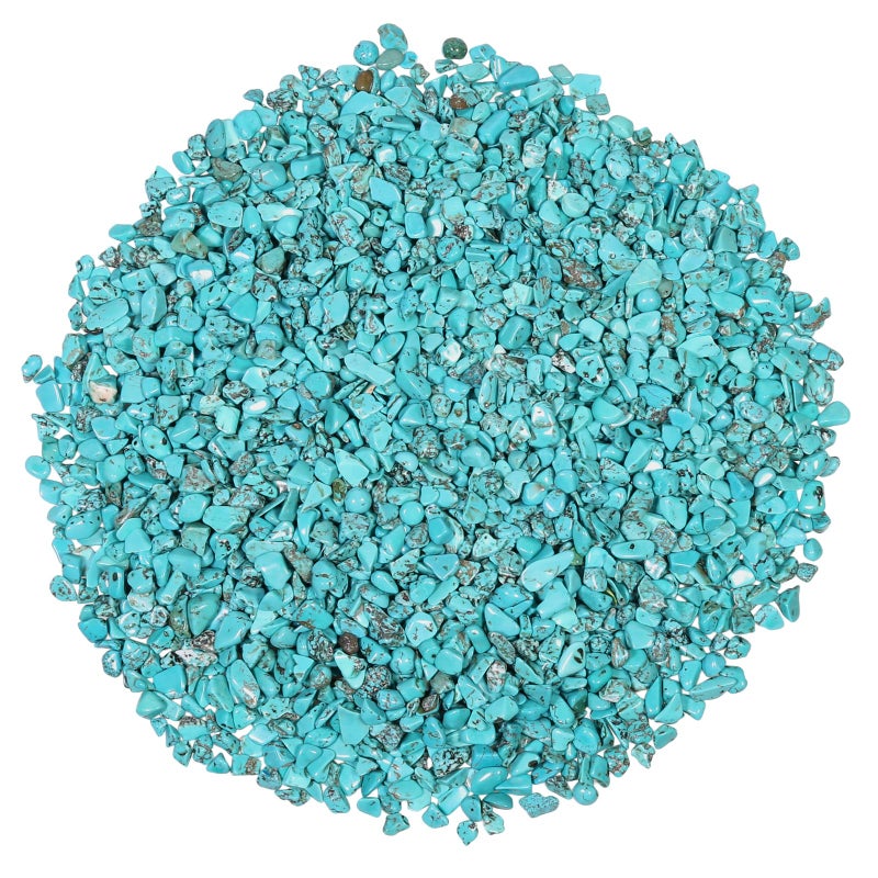 SUNYIK Howlite Turquoise Tumbled Chips Stone Crushed Pieces Irregular Shaped Stones 1pound(about 460 gram) - Image 1
