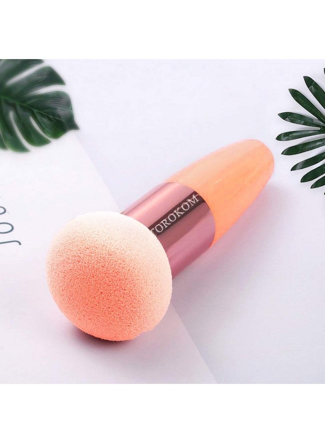 TOROKOM 1Pcs Makeup Sponge Foundation Sponge Blender Beauty Cosmetics Puff Sponge Makeup Brush Tool With Handle For Foundation Powder, Concealer, Beauty Products (Skin Colour) - Image 2