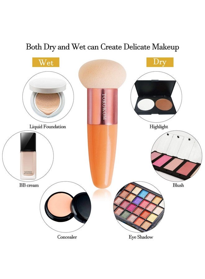 TOROKOM 1Pcs Makeup Sponge Foundation Sponge Blender Beauty Cosmetics Puff Sponge Makeup Brush Tool With Handle For Foundation Powder, Concealer, Beauty Products (Skin Colour) - Image 3