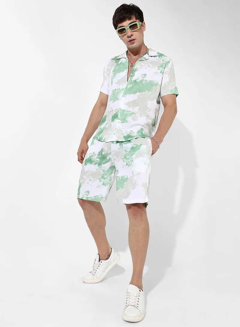 Campus Sutra  Men's Tie-Dye Print Casual Co-Ord Set for Men | Best Price UAE