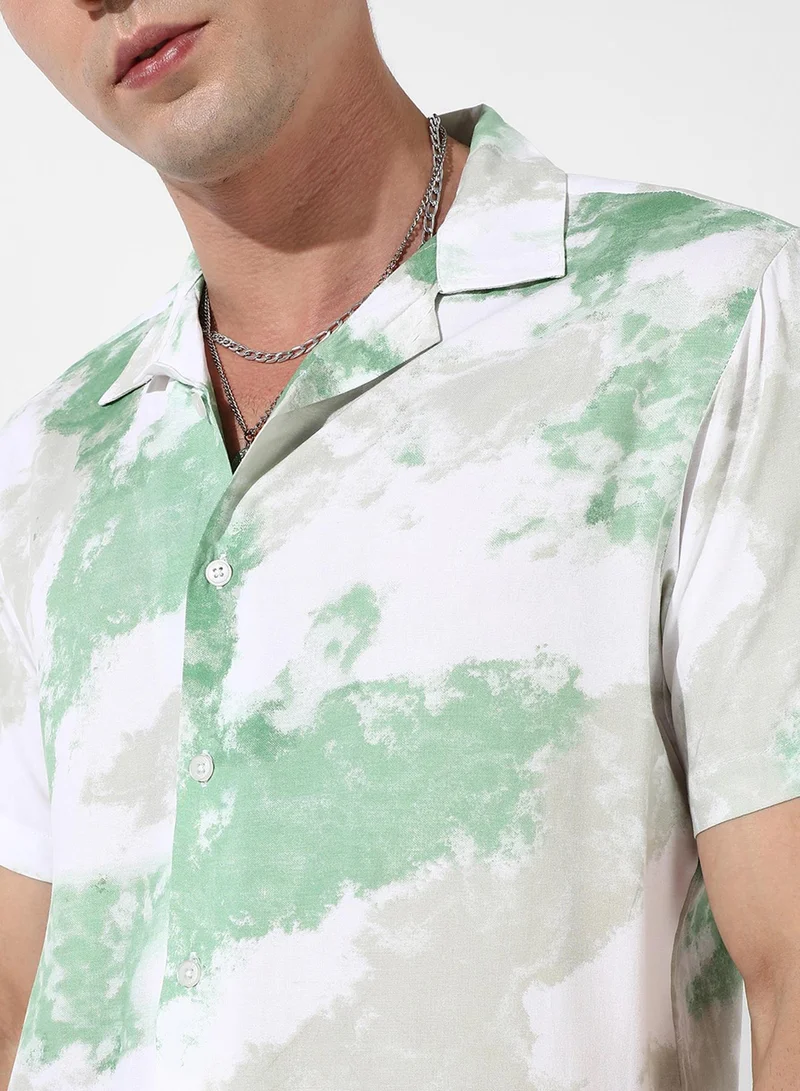 Campus Sutra  Men's Tie-Dye Print Casual Co-Ord Set for Men | Best Price UAE
