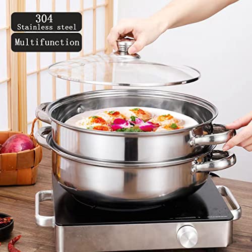 LCPUD Steamer for Cooking, 5.0 Quarts Stainless Steel Steamer Pot, 2-Tier Food Steam Pots with Lid for Cooking Vegetables, Seafood, Soups, Stews and Pasta, 11 x 6.1 inch - Image 2