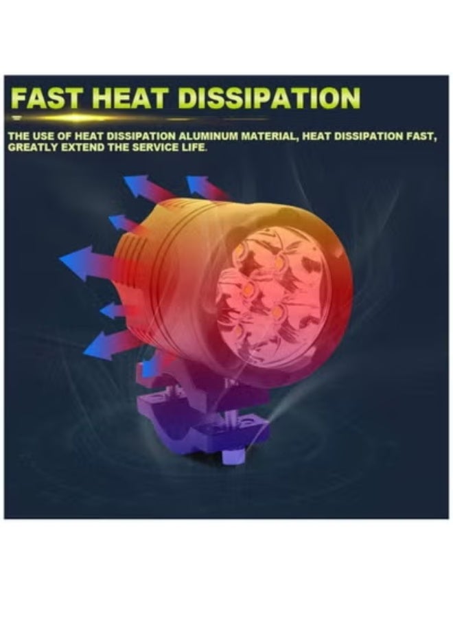 AROAQ Motorcycle Spotlight LED Headlights Yellow White 3000k 6000K Auxiliary Faro LED Moto Assemblies Lamp 12V Driving Fog Light 2Pcs - Image 4