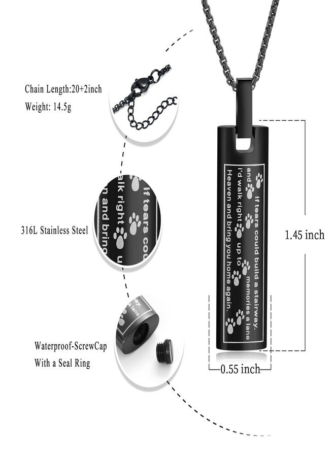 Oinsi Pet Urn Necklace for Ashes Stainless Steel Cremation Jewlery Paw Print Keepsake Memorial Ashes Necklace for Dogs Cats - Image 2