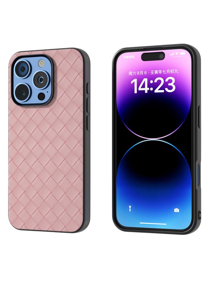 S-TOP Case For iPhone 16 Pro Max Black Frame Woven Texture PU Phone Case - Image 1