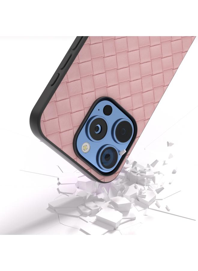 S-TOP Case For iPhone 16 Pro Max Black Frame Woven Texture PU Phone Case - Image 4