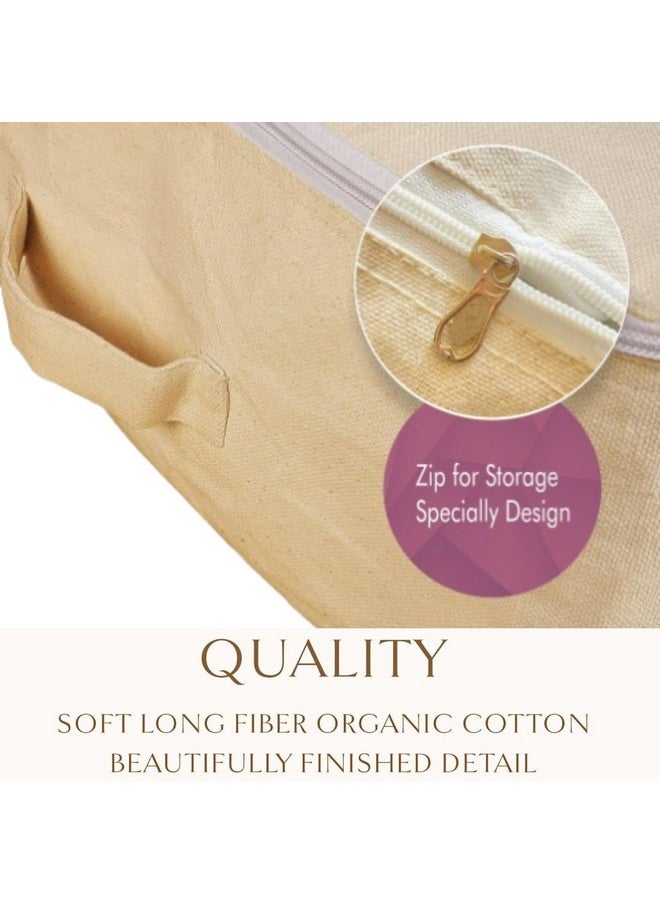 Golden Bird Golden bird Cotton Canvas Clothes Storage Bags/Saree Covers with Zip for Storage Woman Dresses, Sarees, Lehengas for Wardrobe Organizer (6 PCS)  - Image 5