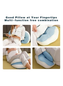 Generic Pregnancy Pillow for Pregnant Women,Soft Pregnancy Body Pillow for Sleeping, Support for Bump and Back, Hips, Belly,Legs,Maternity Wedge Pillow with Detachable and Adjustable Pillow Cover (Blue)  - Image 5