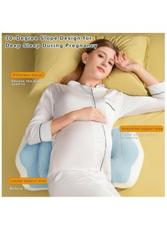 Generic Pregnancy Pillow for Pregnant Women,Soft Pregnancy Body Pillow for Sleeping, Support for Bump and Back, Hips, Belly,Legs,Maternity Wedge Pillow with Detachable and Adjustable Pillow Cover (Blue)  - Image 4