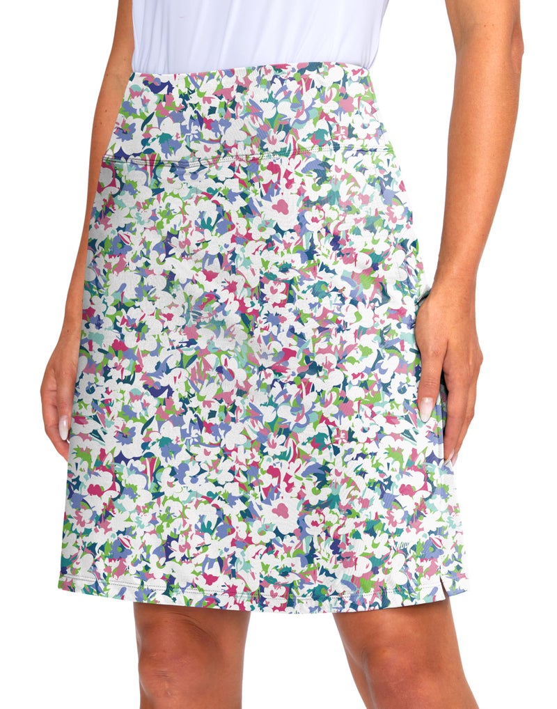 Viodia Women's 20" Knee Length Skorts Skirts Athletic Tennis Golf Skirt for Women Modest Sports Casual Summer Skirt with 5 Pockets Abstract Floral M - Image 1