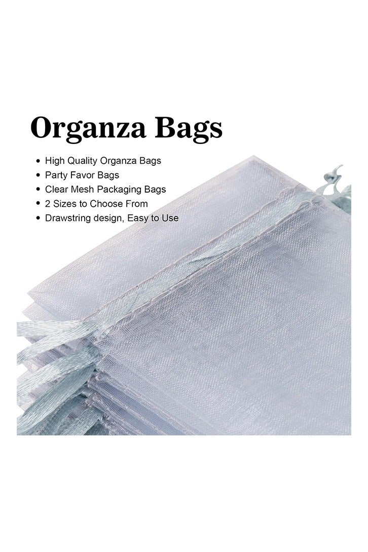 50Pcs Organza Bags, 4"x6" Sheer Drawstring Gift Bags, Organza Jewelry Pouches, Party Favor Bags, Grey Organza Gift Bags, Packaging Bags for Jewelry, Makeup, Candy, Festival - Image 4