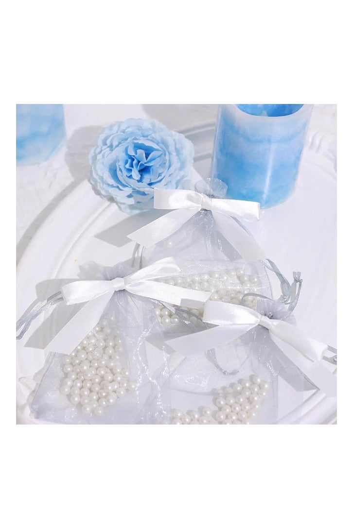 50Pcs Organza Bags, 4"x6" Sheer Drawstring Gift Bags, Organza Jewelry Pouches, Party Favor Bags, Grey Organza Gift Bags, Packaging Bags for Jewelry, Makeup, Candy, Festival - Image 5