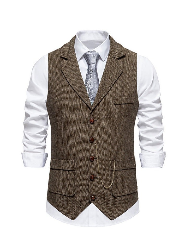 KUYING New Retro Lapel Suit Vest  - Image 1