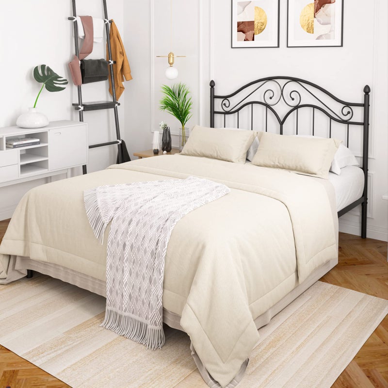 Elephance Headboard for Full Size Bed Frame, Vintage Platform Bed Metal Headboard Only, Height Adjustable, Sturdy and Stable, Full Size, Easy Assembly, Black - Image 5