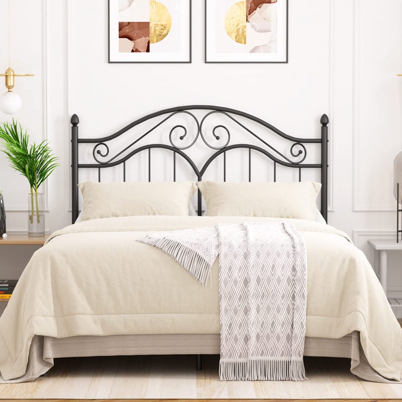 Elephance Headboard for Full Size Bed Frame, Vintage Platform Bed Metal Headboard Only, Height Adjustable, Sturdy and Stable, Full Size, Easy Assembly, Black - Image 4