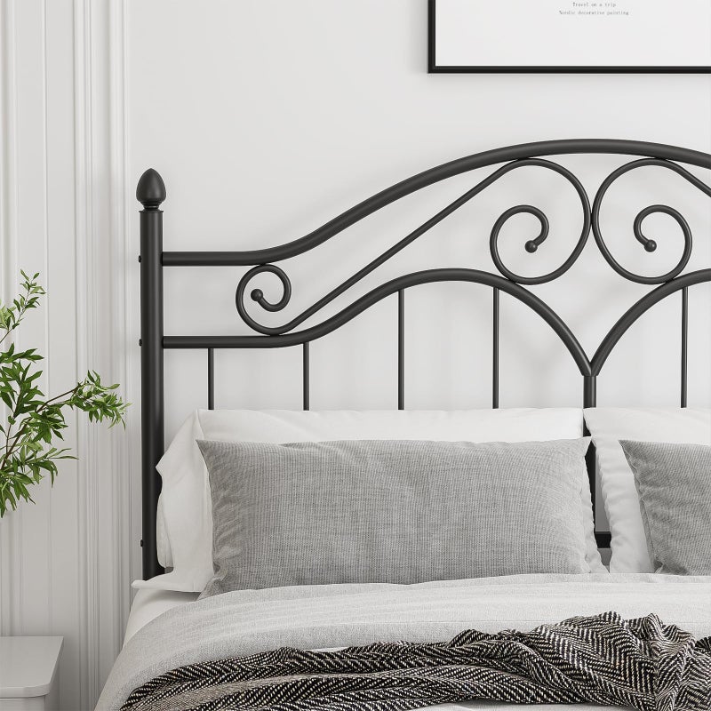 Elephance Headboard for Full Size Bed Frame, Vintage Platform Bed Metal Headboard Only, Height Adjustable, Sturdy and Stable, Full Size, Easy Assembly, Black - Image 3