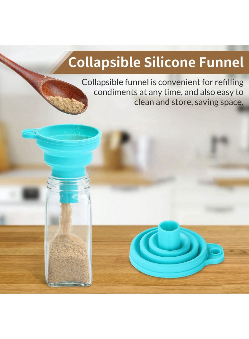 BLOOMING TIME 24 Piece  Transparent Glass Seasoning Bottles, Classified And Stored For Various Spices, Simple And Clear - Image 2