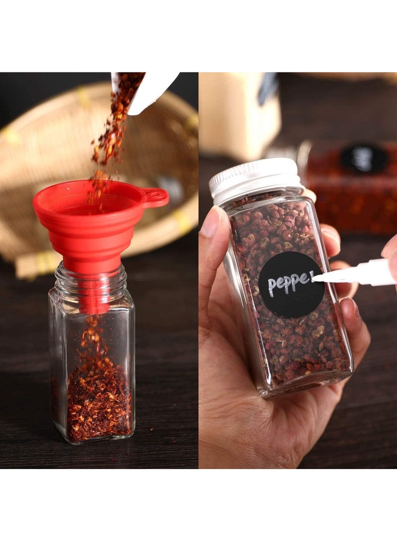 BLOOMING TIME 24 Piece  Transparent Glass Seasoning Bottles, Classified And Stored For Various Spices, Simple And Clear - Image 3