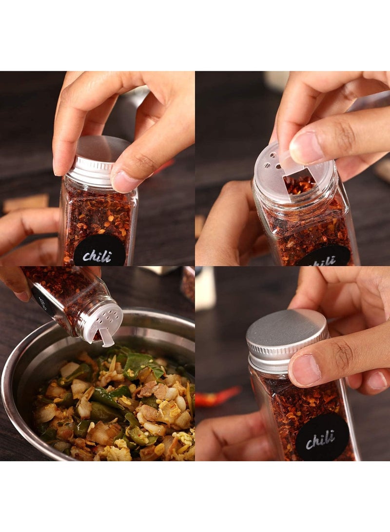 BLOOMING TIME 24 Piece  Transparent Glass Seasoning Bottles, Classified And Stored For Various Spices, Simple And Clear - Image 4