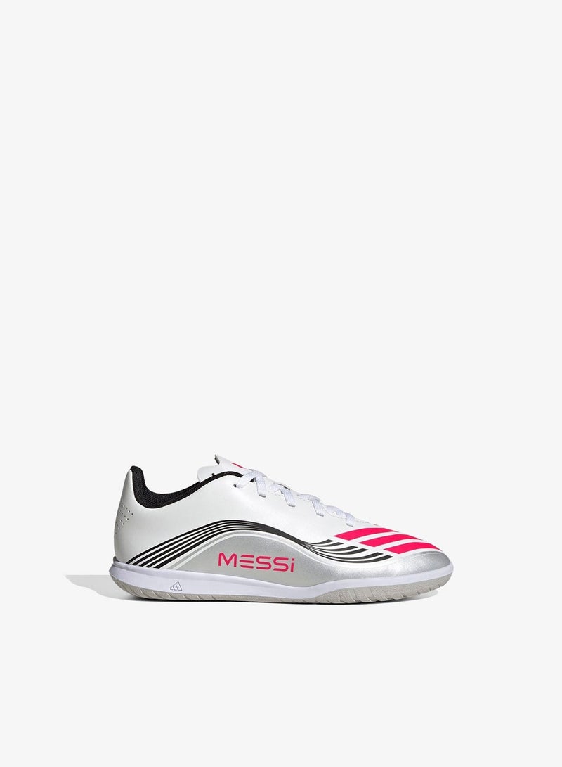 Adidas F50 Messi Club In J Ftwwht/lucred/silvmt Kids' Grey Training Shoes - Image 2