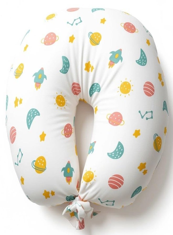 VOIDROP Feeding Pillow for Babies & Mothers Nursing Pillow for Breastfeeding Bottle Feeding Soft Cotton Cover Comfortable Support Cushion for Mom & Infant Washable & Durable (Green Moon) - Image 5