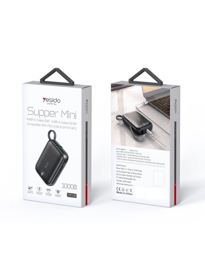Yesido YP18 Super Mini 10,000 Mah Power Bank Compatible with PD3.0 / WC3.0 /FCP/AFC - Image 1