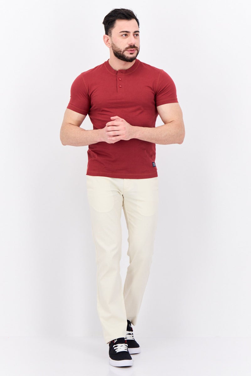 Levi's Men Crew Neck Short Sleeve Plain T-Shirt, Maroon - Image 4