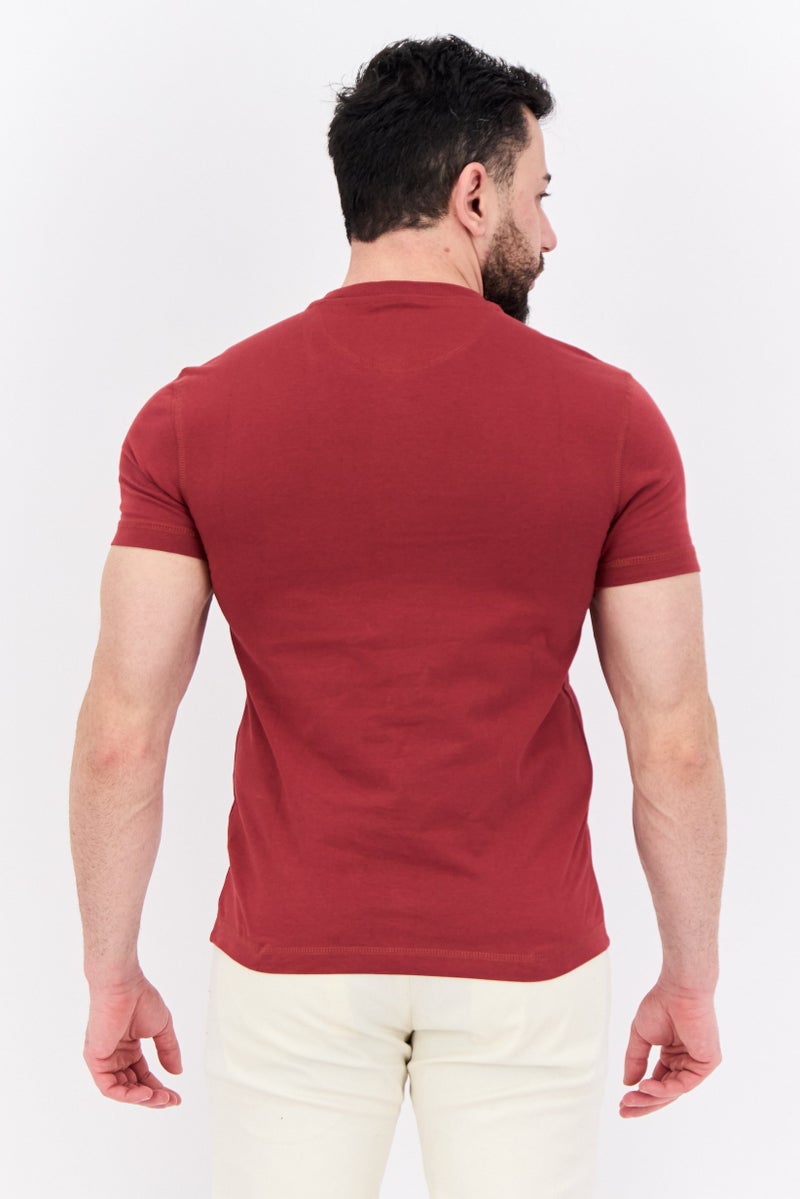 Levi's Men Crew Neck Short Sleeve Plain T-Shirt, Maroon - Image 3