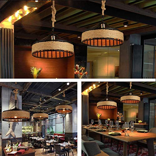 GreyWings Rustic Hemp Rope Round Hanging Light, Pack of 1 - Image 4