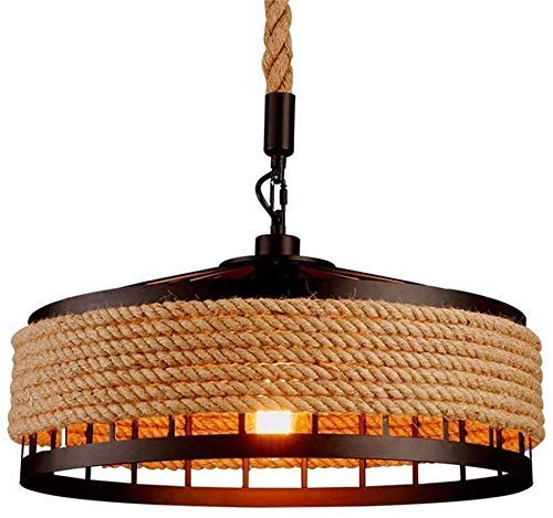 GreyWings Rustic Hemp Rope Round Hanging Light, Pack of 1 - Image 2