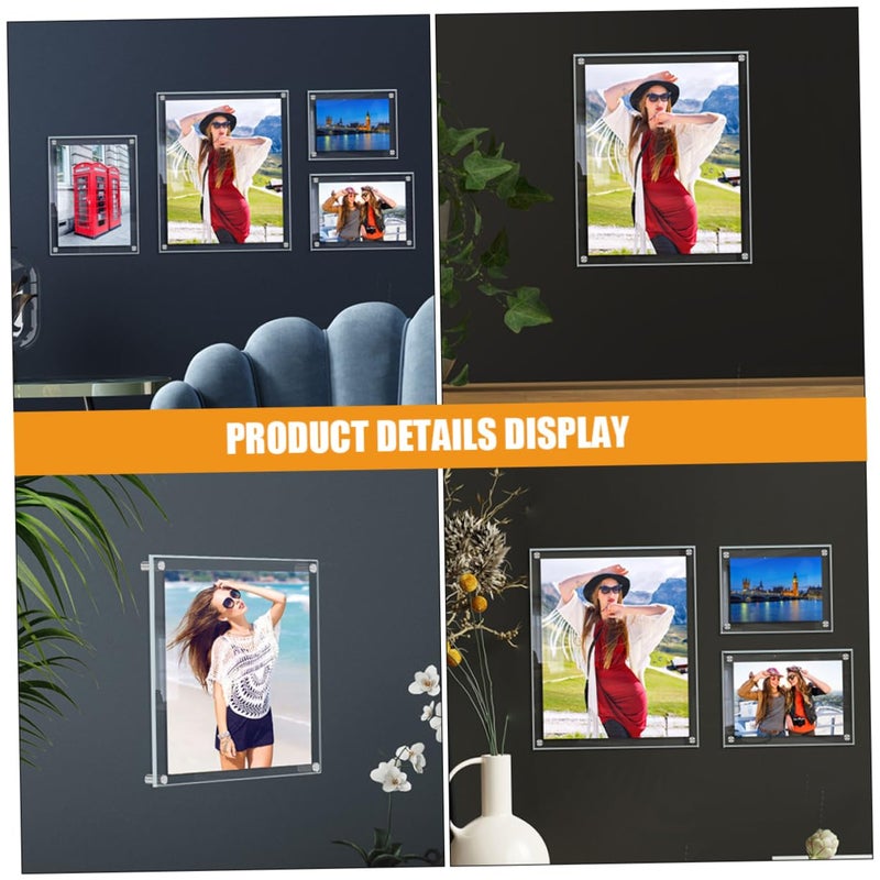 Clear Acrylic Wall Mount Photo Frame Holder 18 20X13 20X1 00CM Modern Decor Display - Image 5