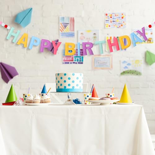 Mindsoft Felt Happy Birthday Garland Rainbow Banner Reusable Happy Birthday Sign Party Supply for Party Decor(Bright Color,Normal) - Image 3