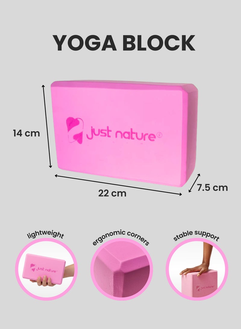 Just Nature Pink Yoga Block - Image 4