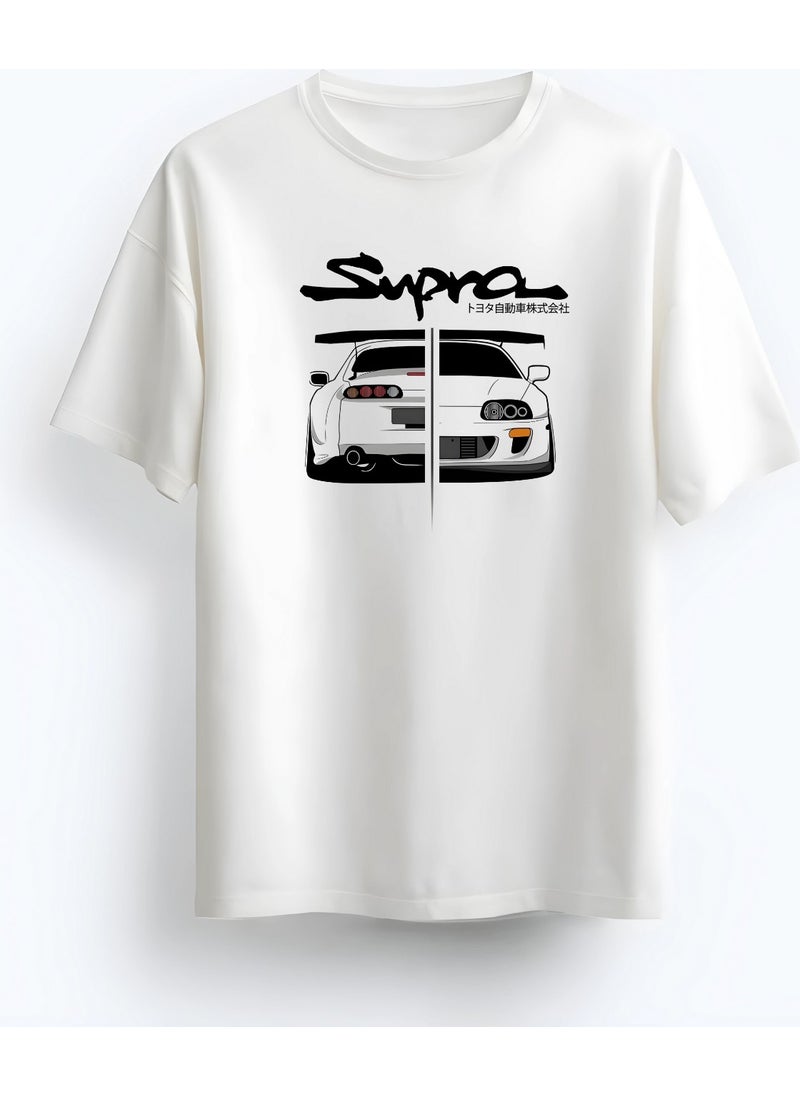 Alex Rosen Oversize Crew Neck Supra Printed Short Sleeve White T-Shirt  - Image 1