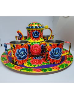 Blue & Red Flower Tea Set