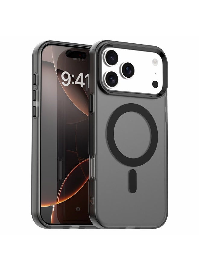 أكاليكس جراب ماجسيف فاخر غير لامع لهاتف آيفون 17 برو، غطاء مغناطيسي نحيف مقاوم للصدمات، (أسود) - Image 1