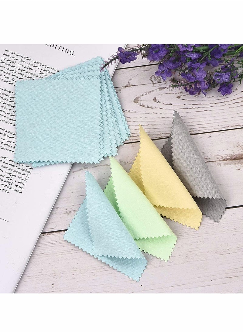 Excefore Jewelry Cleaning Cloth, Double-Sided Polishing Cloths, Glasses Cleaning Cloths, Polishing Cloth for Sterling Silver Gold Platinum Cloth, Keep Jewelry Shining ( Grey 8x8cm 50pcs)  - Image 3