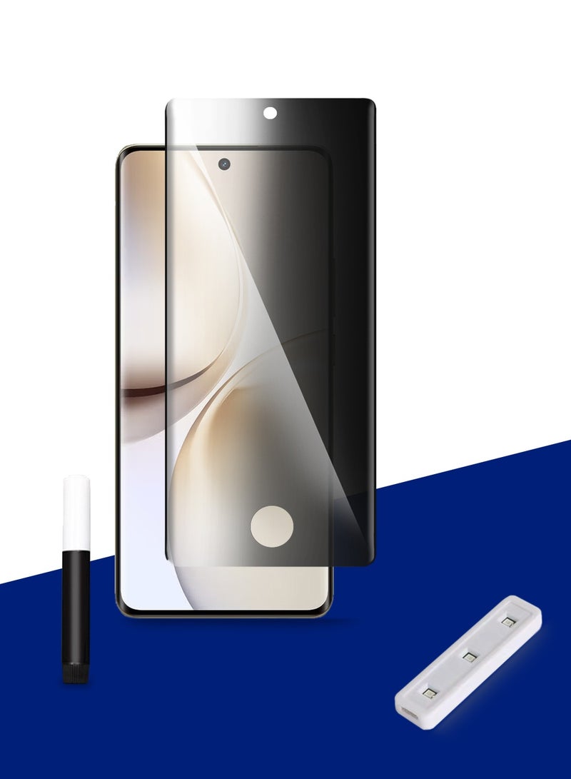 Wtech Realme 14 Pro+ / Realme 14 Pro Plus 5G 2025 Premium Curved Edges UV Full Glue Full Cover Privacy Tempered Glass Screen Protector (MSGUCP) - Clear - Image 1
