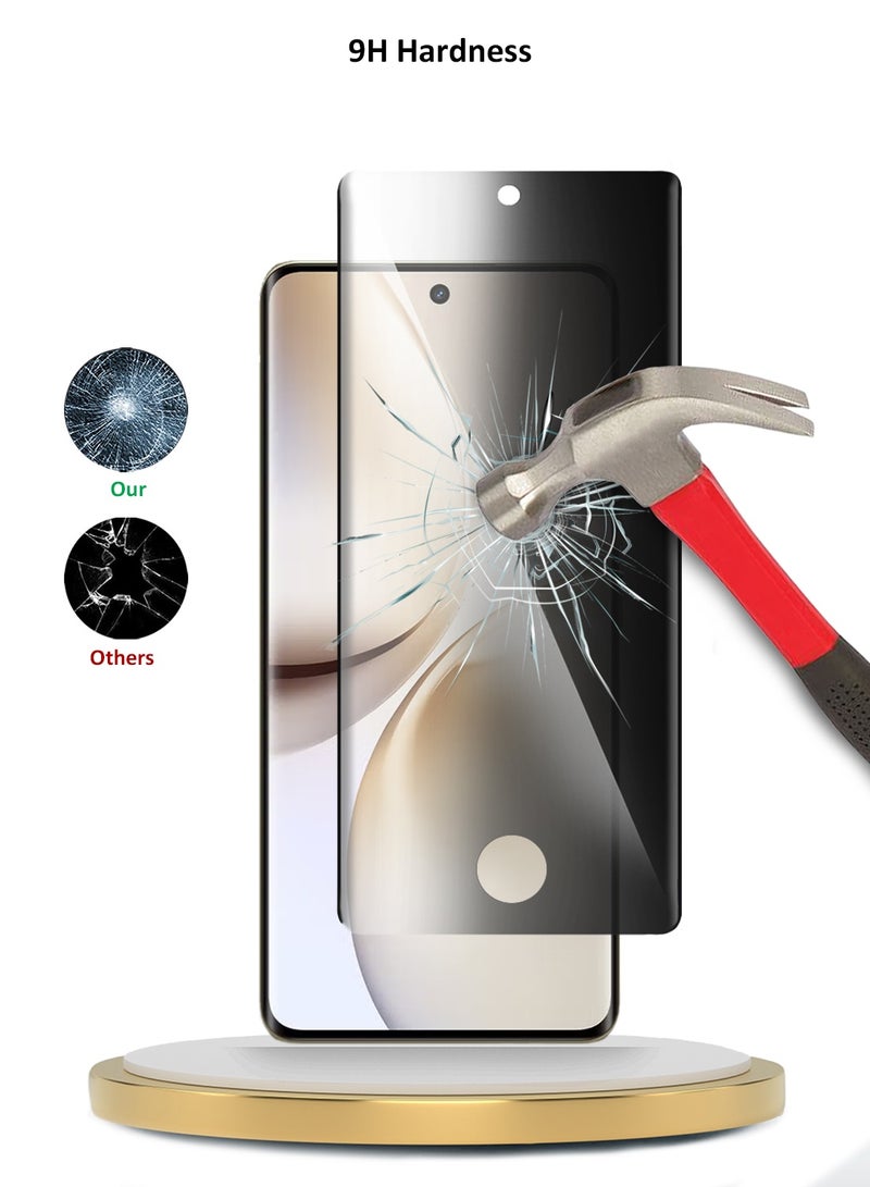 Wtech Realme 14 Pro+ / Realme 14 Pro Plus 5G 2025 Premium Curved Edges UV Full Glue Full Cover Privacy Tempered Glass Screen Protector (MSGUCP) - Clear - Image 3