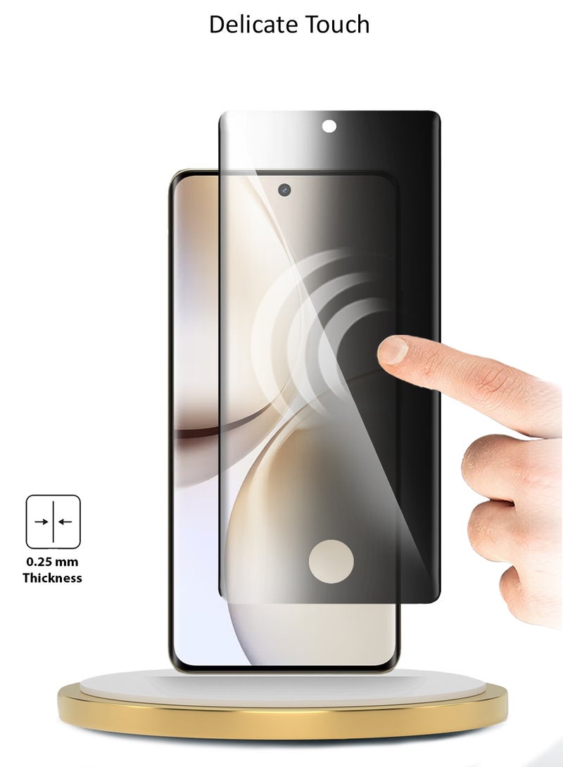 Wtech Realme 14 Pro+ / Realme 14 Pro Plus 5G 2025 Premium Curved Edges UV Full Glue Full Cover Privacy Tempered Glass Screen Protector (MSGUCP) - Clear - Image 5