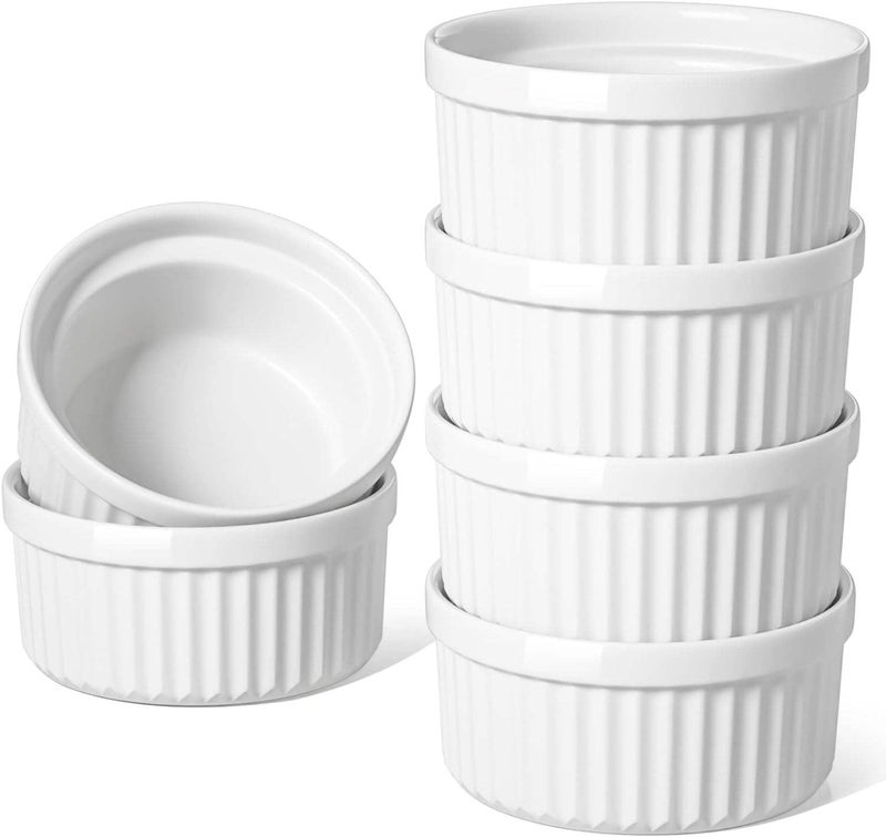 HAPPY BORN Ramekin Bowls 100 ML Kitchen Accessories Items Bowl Bowl Sets Serving Bowl Salad Bowl Cereal Bowl Dessert Bowl for Puddings Ramekins for Baking Souffle Pack of 6 - Image 1