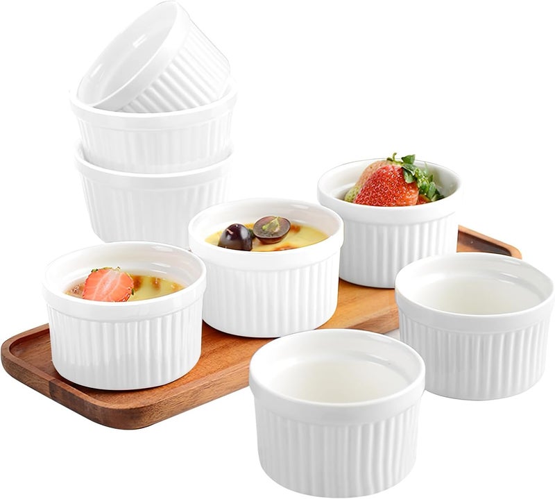 HAPPY BORN Ramekin Bowls 100 ML Kitchen Accessories Items Bowl Bowl Sets Serving Bowl Salad Bowl Cereal Bowl Dessert Bowl for Puddings Ramekins for Baking Souffle Pack of 6 - Image 3