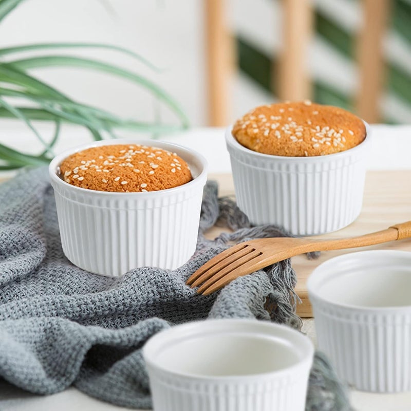 HAPPY BORN Ramekin Bowls 100 ML Kitchen Accessories Items Bowl Bowl Sets Serving Bowl Salad Bowl Cereal Bowl Dessert Bowl for Puddings Ramekins for Baking Souffle Pack of 6 - Image 4
