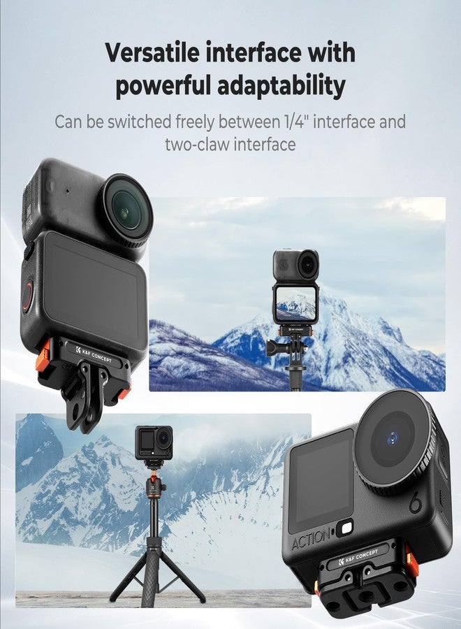 كيه آند إف كونسبت حامل محول مغناطيسي سريع الفك من K&F CONCEPT متوافق مع DJI Osmo Action 6، حامل توسيع بفتحة لولبية 1/4 بوصة/موصل قابل للطي/مشبك سريع الفك لكاميرا Osmo Nano، ملحقات كاميرات الحركة - Image 4