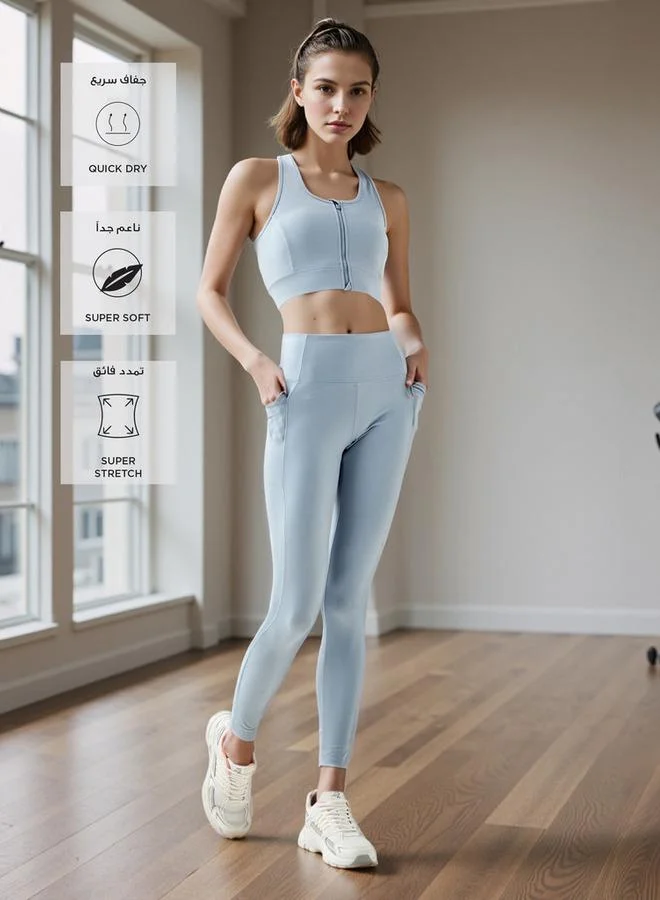 ADOT by Splash Regular Fit Leggings with Flexi Comfort Waistband and Pockets